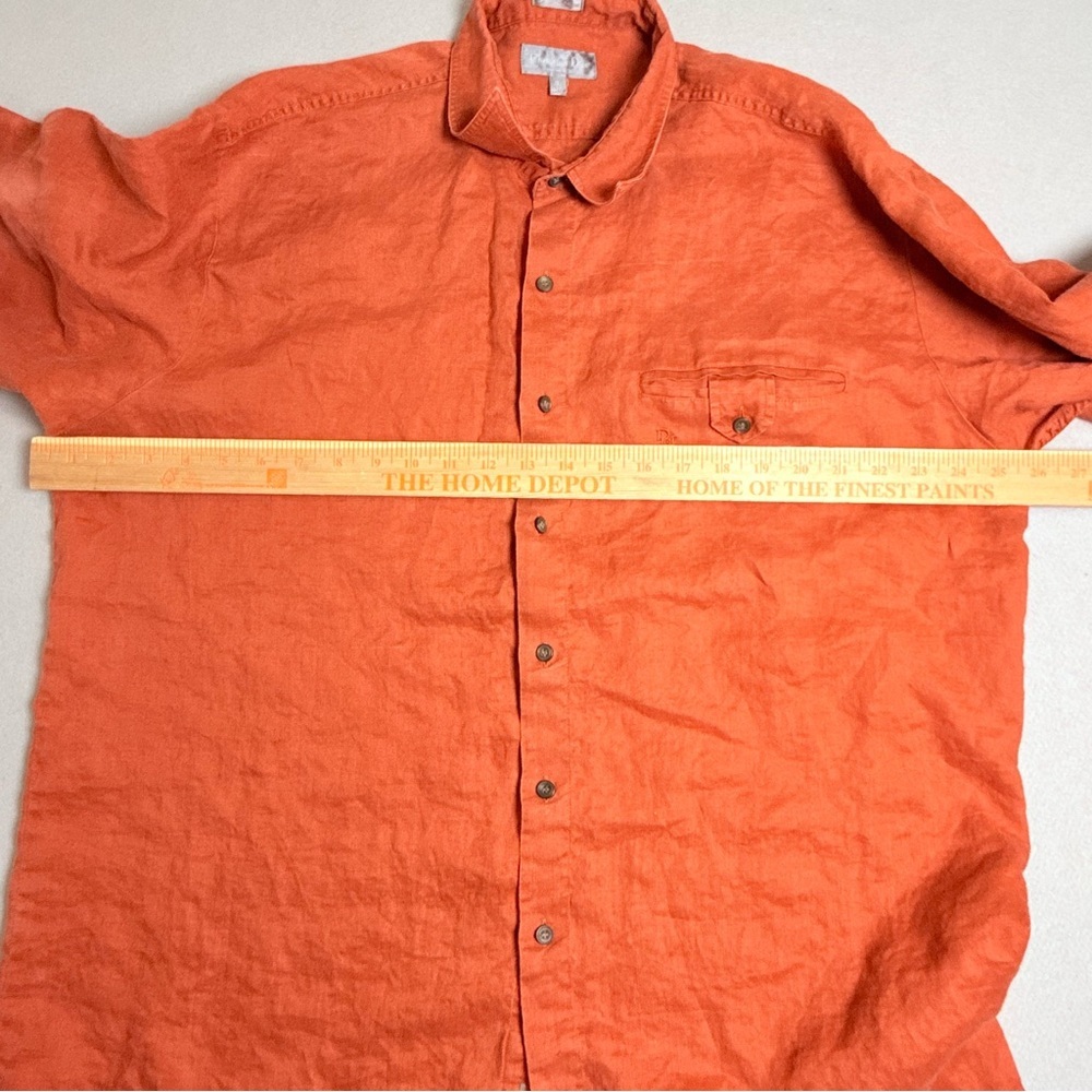 Vintage Christian Dior XL Mens Polo Shirt Cotton Orange Long Sleeve READ - Picture 10 of 10